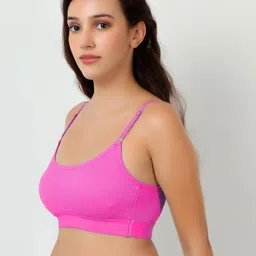 samvar Women Cotton Pink,Maroon,Green Non Padded Non-Wired Lingerie Bra Sport wear Gym Crop Tank Top image 2