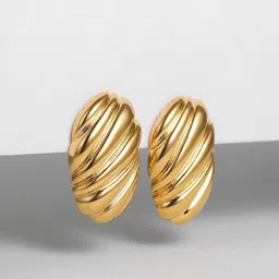 AQUASTREET 18K Gold-Plated Oval Shaped Studs image 2