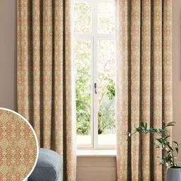 CASABLEU Orange Set of 2 Geometric Room Darkening Door Curtain-picture-0