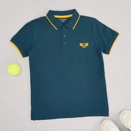 Pantaloons Junior Boys Solid Polo Collar Cotton T-shirt-picture-48