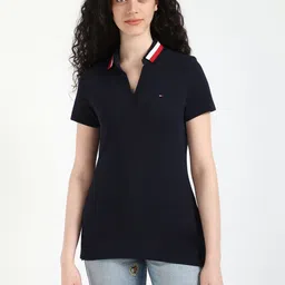 Tommy Hilfiger Women Polo Collar Applique T-shirt-image-19