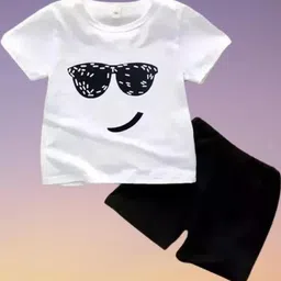 MUSNAH GARMENTS Kids-Unisex White Pure Cotton Clothing Set image 2