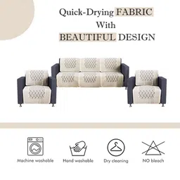 Myntra Elegant Homes Cream-Coloured Cotton Sofa Cover image 4