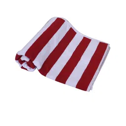 Kuber Industries Red & White Striped 400 GSM Cotton Super Absorbent Bath Towel image 4