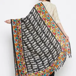 Clora Creation Black & White Ethnic Motifs Printed Dupatta image 3