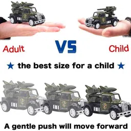 little finds Howheel Army Truck pull Back toy image 4