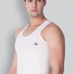 SLEAZY Pack of 5 Men White Solid Innerwear Vests image 2