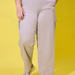 BUY NEW TREND Women Relaxed High-Rise Easy Wash Cargos Trousers-image-47
