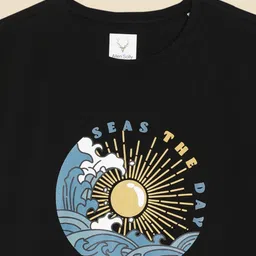 Allen Solly Junior Boys Typography Printed Round Neck Regular Sleeves T-Shirt image 3