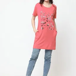 YOZZ BY Women Floral Printed Pockets 1 T-shirt image 2