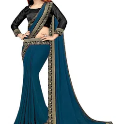 Flip The Style Zari Emboridered Pure Georgette Belted Saree With Unstitched Blouse Piece-picture-23