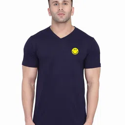 Blisstone V-Neck Applique Slim Fit Cotton Casual T-shirt-picture-45