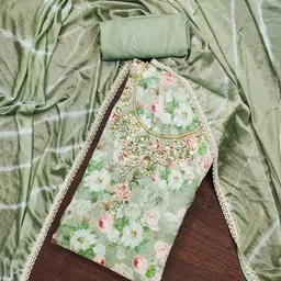 SAINOOR Embellished Semi-Stitched Dress Material-image-61