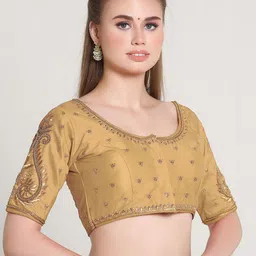 HERE&NOW Embroidered Silk Saree Blouse image 3