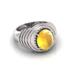 RRVGEM 14.25 Ratti Yellow Sapphire Pukhraj Ring image 4