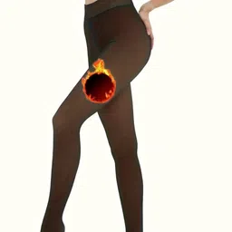 Tomkot Woolen Dual Tone Winter Warm Legging Dualtone Flecee fur Pantyhose Stocking image 2