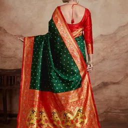 KALINI Woven Design Zari Silk Blend Banarasi Saree image 4