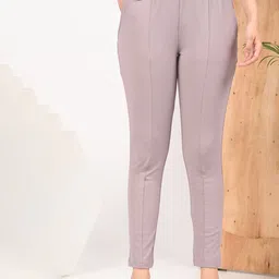 Coppersmith Women Relaxed Straight Leg Straight Fit Easy Wash Trousers-image-1