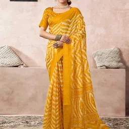 KALINI Leheriya Print Zari Saree-picture-37