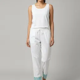 IZAAFA Women Mid-Rise Pure Cotton Relaxed Fit Trouser image 1