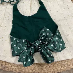 BAESD Girls Printed Halter Neck Top With Self Design Skirt Clothing Set image 2