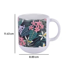 PENTADECO White & Black Floral Printed Ceramic Glossy Mugs Set of Cups and Mugs image 2