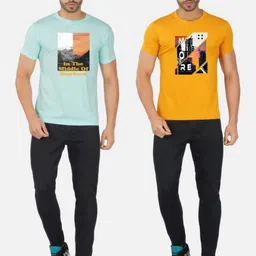 GLOBAL NOMAD Men 2 Printed Bio Finish Applique T-shirt image 3