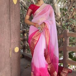 Rangtulika Ethnics Ombre Zari Organza Saree-picture-23