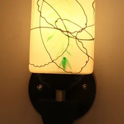 1ST TIME Green & White Glass Textured Rectangle Shaped Decorative Wall Lamp image 3