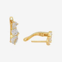 Kushal's Fashion Jewellery Gold-Plated Zircon Stone Studded Contemporary Hoop Earrings image 4