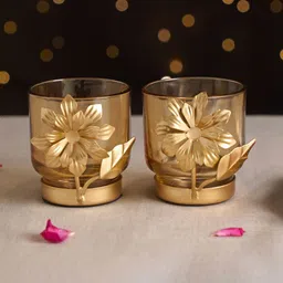 JAYPORE Gold-Toned Set of 2 Candle Holder image 4