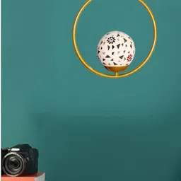 GAUVIK Gold-Toned & White Printed Glass Ceiling Lamp image 2