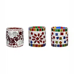1ST TIME White & Red 3 Pieces Cylindrical Shaped Candle Holders-picture-29