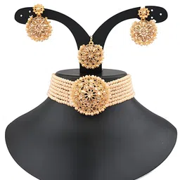 JMBW INTERNATIONAL Set Of 2 Gold Plated Stone Studded & Beaded Jewellery Sets image 3