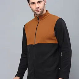 Rigo Men Black Colourblocked Fleece Lightweight Outdoor Open Front Jacket image 5