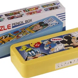 Micky Plastic Pencil Box With Puzzle game And Number Lock Mickey Mouse Art Plastic Pencil Box-image-9