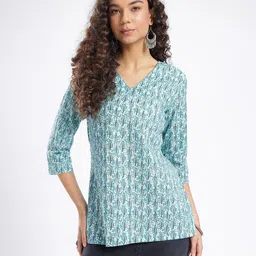 Anouk Rustic Floral Printed V-Neck Straight Kurti image 5