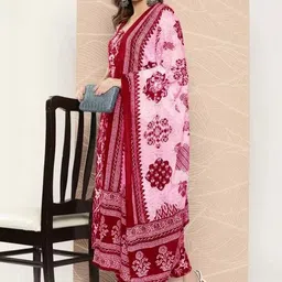 LE Women Printed Pure Cotton Kurta with Harem Pants image 2