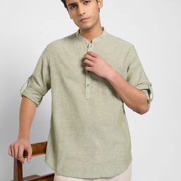 indus route by Pantaloons Men Thread Work Dobby Kurta-picture-20