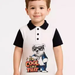 Little Men Boys Printed Polo Collar Applique T-shirt-picture-22