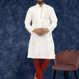 SKAVIJ Mandarin Collar Long Sleeves Regular Straight Kurta With Churidar-picture-32