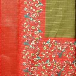 SSHAGUN LIFESTYLE Ethnic Motifs Zari Woven Design Bandhani Sarees image 3
