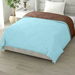 Doristyle Brown 250 GSM Checked Microfiber Double Bed Comforter-picture-41