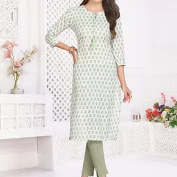 GREAT OUTFITS Botanical Printed Pure Cotton Kurti-image-49