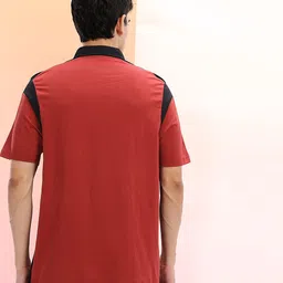 HRX by Hrithik Roshan Colourblocked Drop-Shoulder Sleeves Relaxed Fit Polo Collar T-shirt image 5