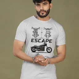 INKMAN Men Printed Bio Finish Applique T-shirt-picture-32