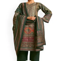 DRAVINAM Trends Embroidered Pure Cotton Unstitched Dress Material-picture-12