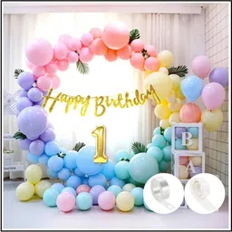 meezone Printed 1St Pastel Happy Birthday Decoration For Girls Kids Boys Balloon-picture-20