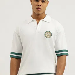 United Colors of Benetton Oversized Brand Logo Embroidered Polo Collar Pure Cotton T-Shirt-picture-41