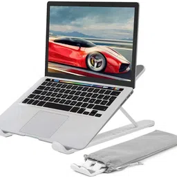 PERMAFROST Laptop Stand, Adjustable Laptop Tablet Stand,6 Angles Foldable Laptop Easy to Carry Computer Stand,Compatible with All Laptops Aluminium Floor and Desk Stand Rotatable Laptop Stand with Adjustable Height Compatible with Universal Laptops-image-36